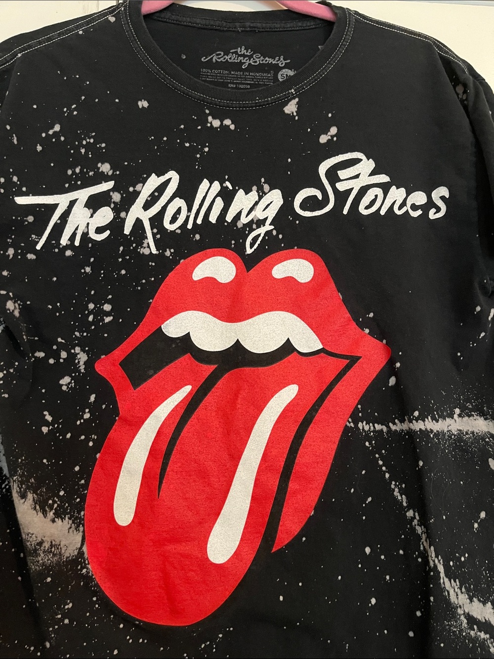 the Rolling Stones Black‎ Tee with Red & White Tongue Logo